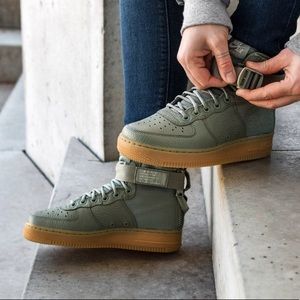 Nike Women’s Olive Green High-Top Sneakers with Gum Outsole